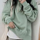Dazy sudadera con capucha para mujer, de corte holgado, de unicolor