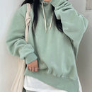 Dazy sudadera con capucha para mujer, de corte holgado, de unicolor