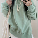Dazy sudadera con capucha para mujer, de corte holgado, de unicolor