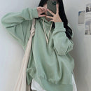 Dazy sudadera con capucha para mujer, de corte holgado, de unicolor