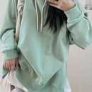 Dazy sudadera con capucha para mujer, de corte holgado, de unicolor