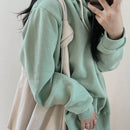 Dazy sudadera con capucha para mujer, de corte holgado, de unicolor