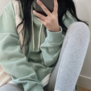 Dazy sudadera con capucha para mujer, de corte holgado, de unicolor