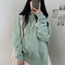 Dazy sudadera con capucha para mujer, de corte holgado, de unicolor