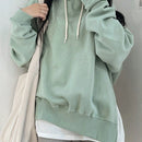 Dazy sudadera con capucha para mujer, de corte holgado, de unicolor