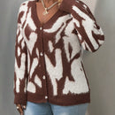 Slayr cardigan de punto con bloque de color y letras de estilo minimalista y casual