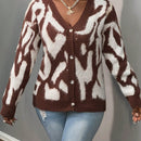 Slayr cardigan de punto con bloque de color y letras de estilo minimalista y casual