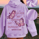 Ezwear sudadera con capucha y mangas largas con estampado de mariposa y letras para mujer