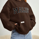 Ezwear sudadera informal con capucha y bolsillo con estampado de letras, para otono/invierno