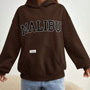 Ezwear sudadera informal con capucha y bolsillo con estampado de letras, para otono/invierno