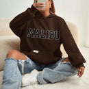 Ezwear sudadera informal con capucha y bolsillo con estampado de letras, para otono/invierno