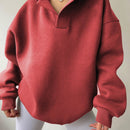 Ezwear sudadera con capucha de forro polar de unicolor informal para mujer, otono/invierno