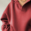 Ezwear sudadera con capucha de forro polar de unicolor informal para mujer, otono/invierno