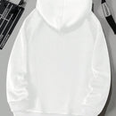 Ezwear sudadera con capucha blanca informal de talla estandar con estampado de texto "new york" para mujer