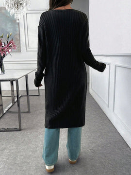 Cardigan con detalles de patron especial y bolsillo