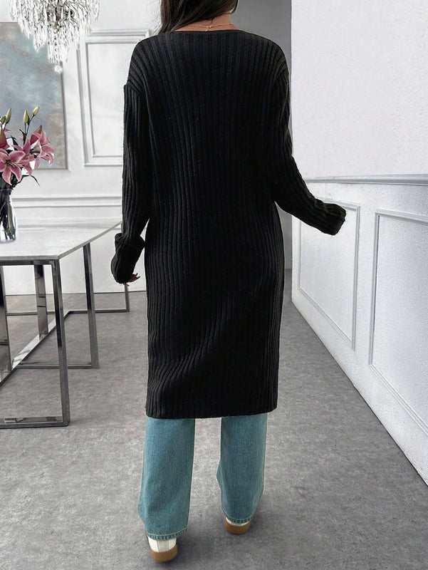 Cardigan con detalles de patron especial y bolsillo