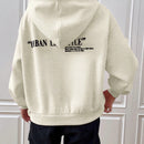 Ezwear sudadera con capucha de manga larga de unicolor con estampado de letra, uso casual diario