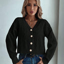 Prive cardigan informal de mujer de ajuste holgado, con hombros caidos, manga larga y de una sola hilera de botones, para otono/invierno