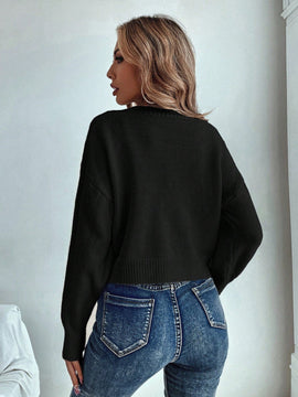 Prive cardigan informal de mujer de ajuste holgado, con hombros caidos, manga larga y de una sola hilera de botones, para otono/invierno