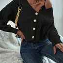 Prive cardigan informal de mujer de ajuste holgado, con hombros caidos, manga larga y de una sola hilera de botones, para otono/invierno