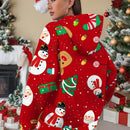 Gulsengunel sudadera con capucha navidena para mujer artistica, forro polar talla grande grueso de manga larga, estilo deportivo casual, otono/invierno, dias festivos, ano nuevo
