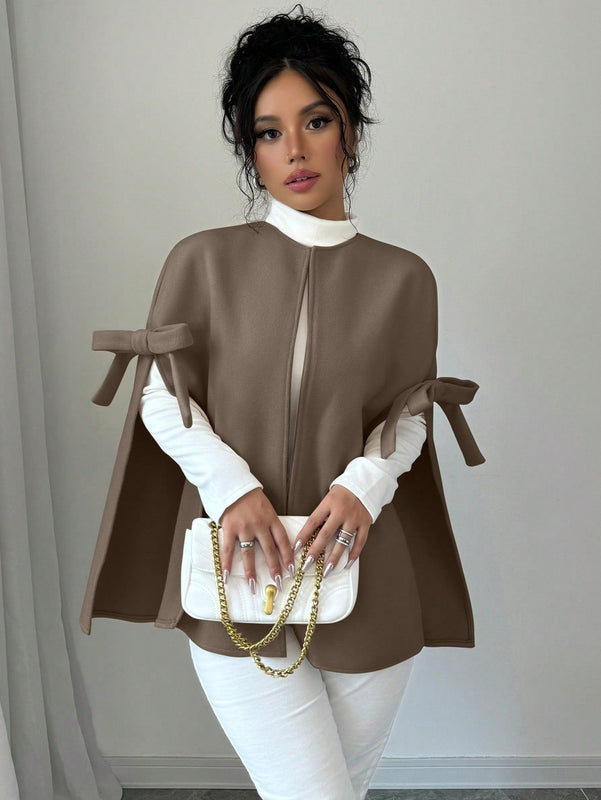 Elenzya abrigo de mujer casual de lana con decoracion de mono para otono, prenda exterior