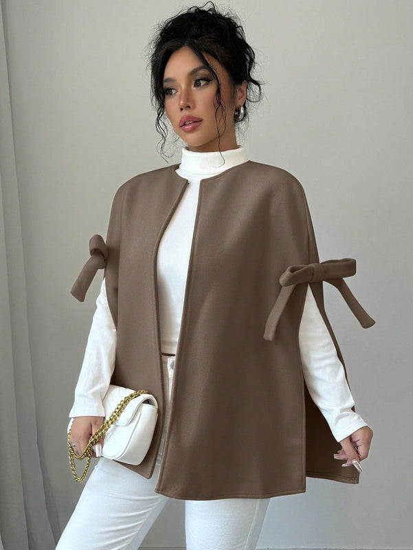Elenzya abrigo de mujer casual de lana con decoracion de mono para otono, prenda exterior