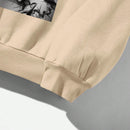 Ezwear sudadera informal tipo streetwear con lema, con corte holgado, estampado negro y rosa, para mujer, otono invierno