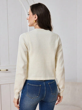 Modely cardigan elegante casual con lazo y boton para ir al trabajo para mujeres