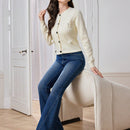 Modely cardigan elegante casual con lazo y boton para ir al trabajo para mujeres