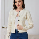 Modely cardigan elegante casual con lazo y boton para ir al trabajo para mujeres