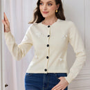Modely cardigan elegante casual con lazo y boton para ir al trabajo para mujeres