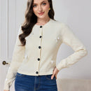 Modely cardigan elegante casual con lazo y boton para ir al trabajo para mujeres