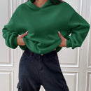 Ezwear sudadera con capucha de punto de manga larga con caida en los hombros y estampado de lema, otono/invierno para mujer