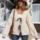 Vcay cardigan estampado de leopardo con nudo delantero en cuello en v vintage para mujer, uso casual de vacaciones, otono/invierno