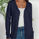 Cardigan corto informal de color liso para mujer