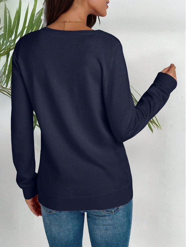 Cardigan corto informal de color liso para mujer