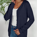 Cardigan corto informal de color liso para mujer