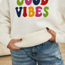 Cottnline sudadera con capucha casual de mezcla de algodon con patron de bordado de letras lindo para mujer
