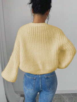Essnce cardigan holgado y tejido suelto, manga larga informal para otono/invierno