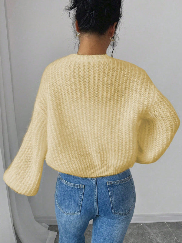Essnce cardigan holgado y tejido suelto, manga larga informal para otono/invierno