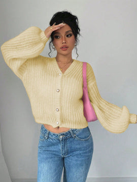 Essnce cardigan holgado y tejido suelto, manga larga informal para otono/invierno