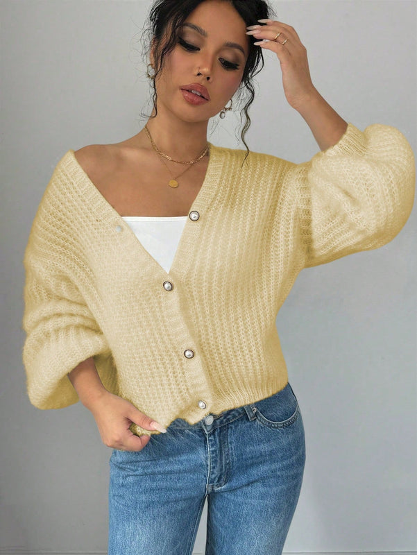 Essnce cardigan holgado y tejido suelto, manga larga informal para otono/invierno