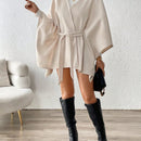 Frenchy abrigo de lana de estilo minimalista de moda, versatil y casual, para otono/invierno