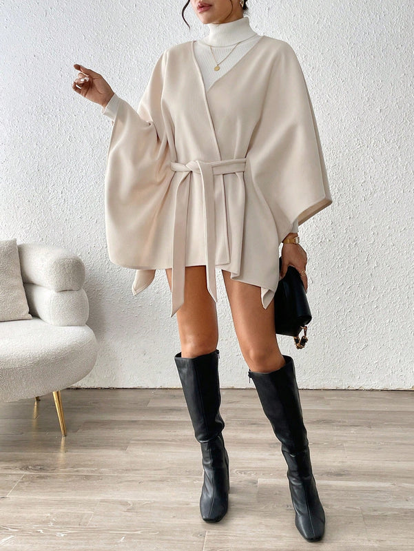 Frenchy abrigo de lana de estilo minimalista de moda, versatil y casual, para otono/invierno