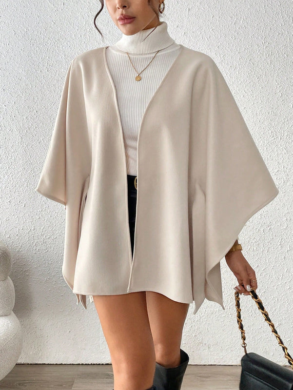 Frenchy abrigo de lana de estilo minimalista de moda, versatil y casual, para otono/invierno
