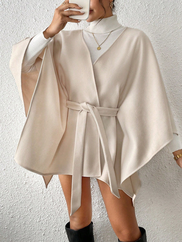 Frenchy abrigo de lana de estilo minimalista de moda, versatil y casual, para otono/invierno