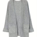 Cardigan con capucha y botones delanteros, cardigan informal de manga larga para otono e invierno, ropa de mujer