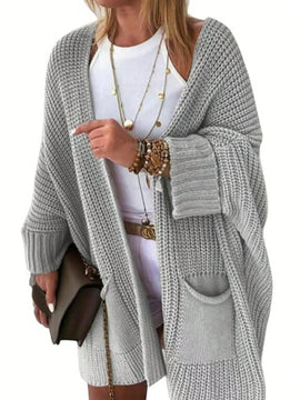 Cardigan con capucha y botones delanteros, cardigan informal de manga larga para otono e invierno, ropa de mujer