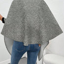 Clasi poncho/capa de mujer de unicolor, chaqueta de lana informal para otono/invierno